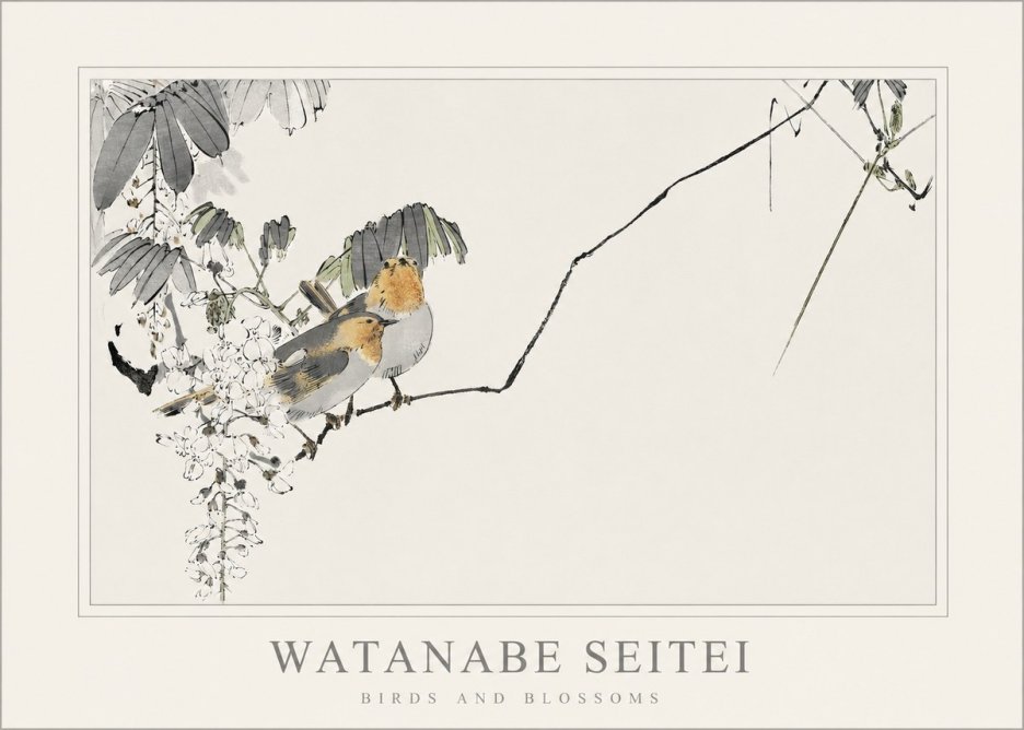 Watanabe Seitei Birds and Blossoms No1 - Plakat