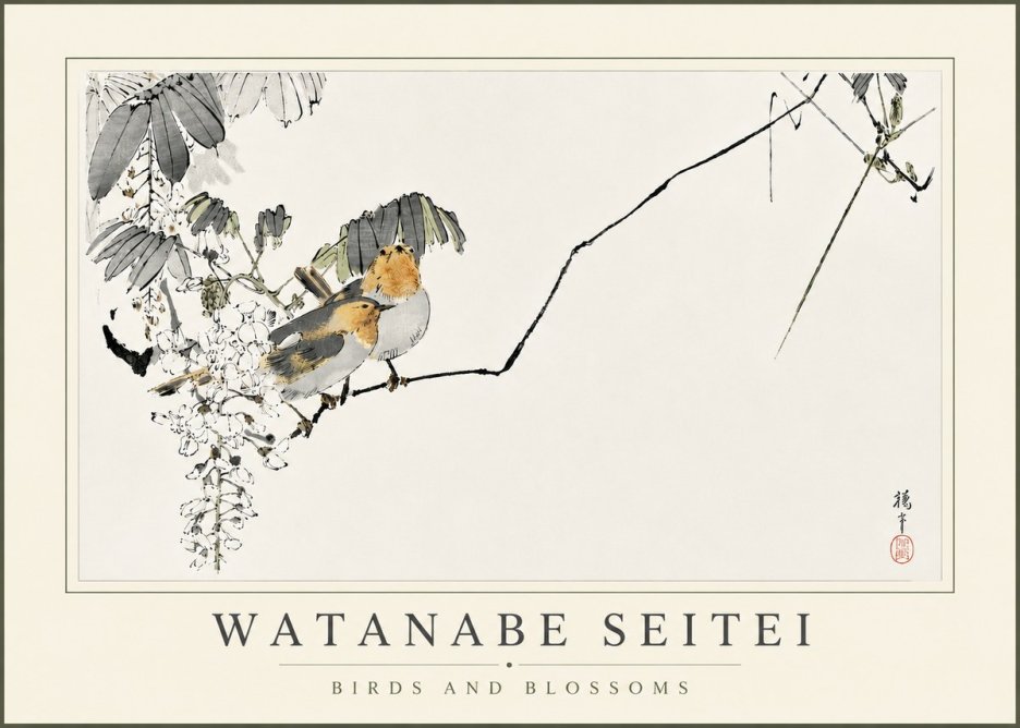 Watanabe Seitei Birds and Blossoms No5 - Plakat