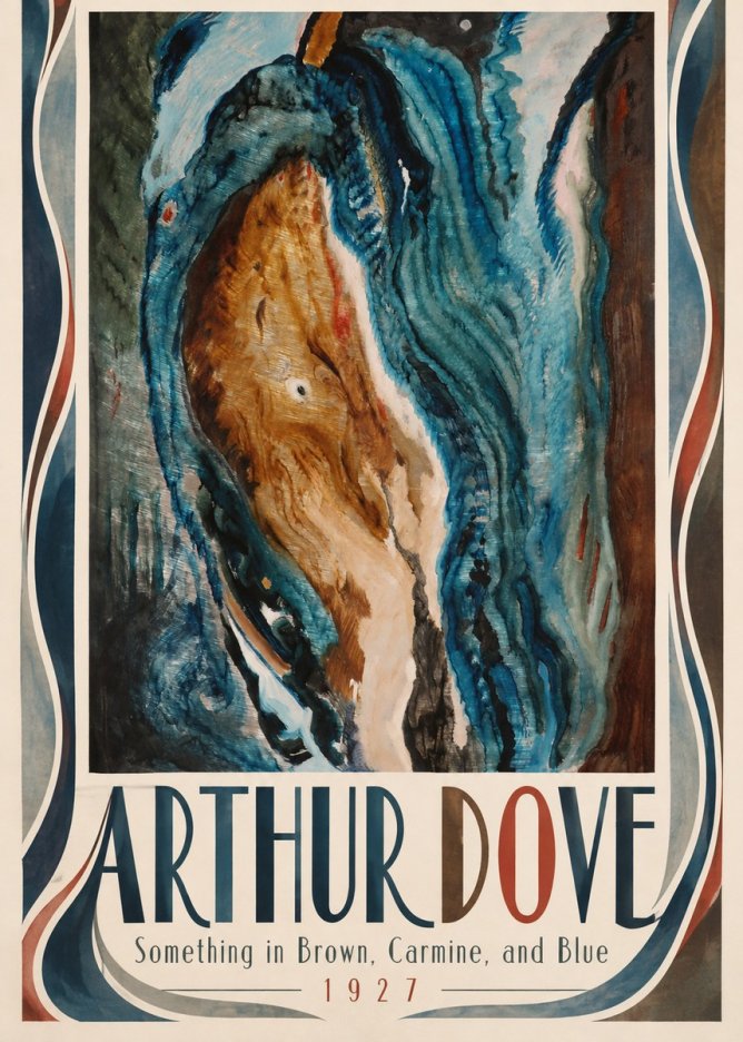 Arthur Dove Something in Brown, Carmine, and Blue No3 - Plakat
