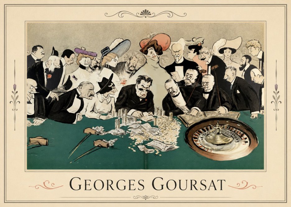 Georges Goursat At the Roulette Table No1 - Plakat