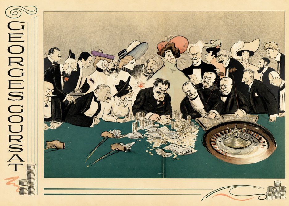 Georges Goursat At the Roulette Table No4 - Plakat