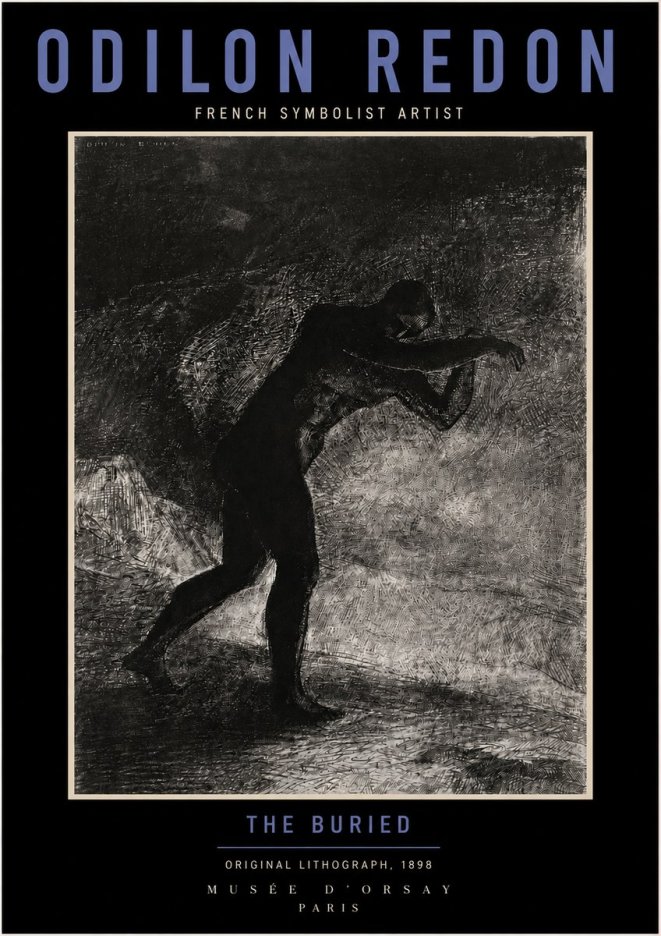 Odilon Redon The Buried No3 - Plakat