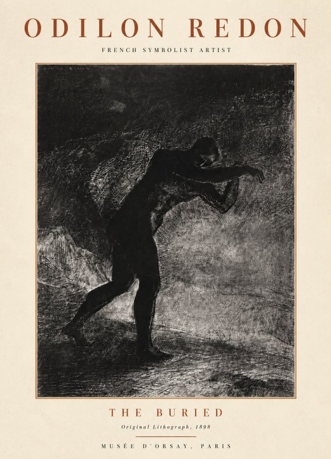 Odilon Redon The Buried No4 - Plakat