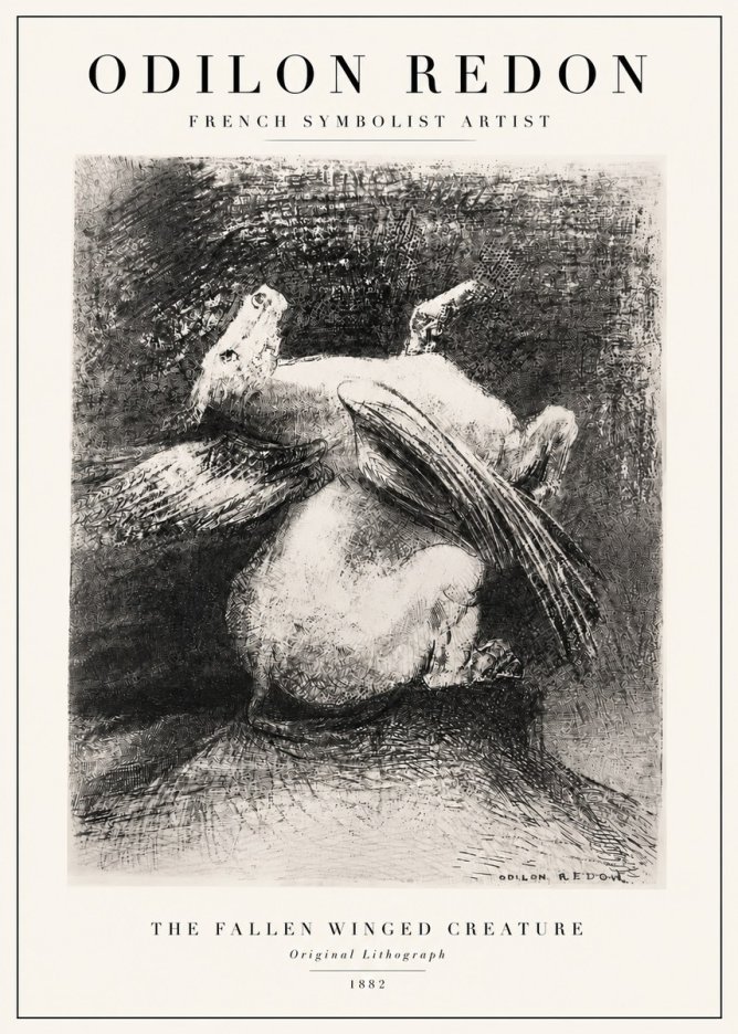 Odilon Redon The Fallen Winged Creature No3 - Plakat