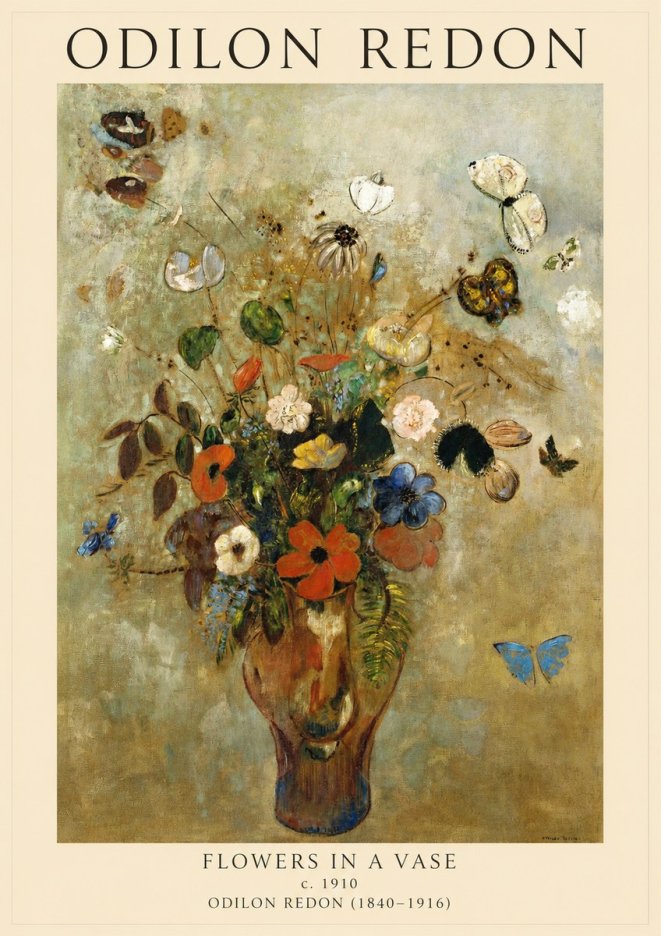 Odilon Redon Flowers in a Vase I No1 - Plakat