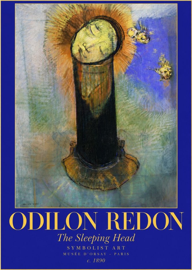 Odilon Redon The Sleeping Head No3 - Plakat