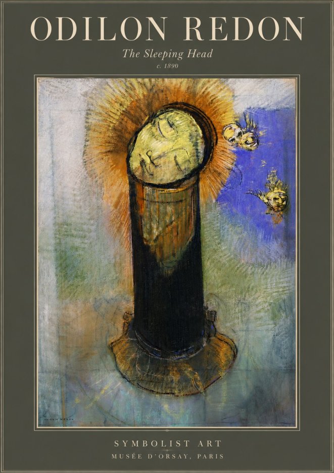 Odilon Redon The Sleeping Head No4 - Plakat