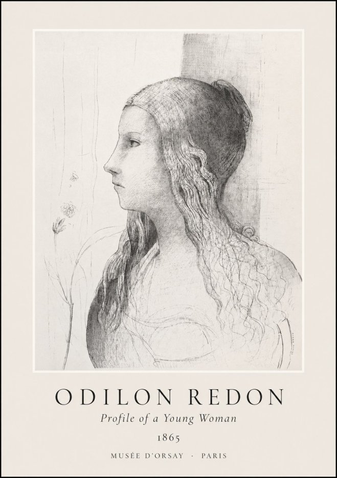 Odilon Redon Profile of a Young Woman No1 - Plakat