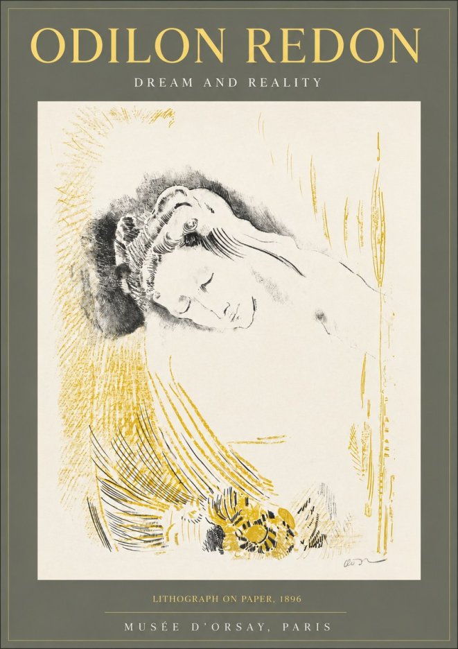 Odilon Redon Dream and Reality No2 - Plakat