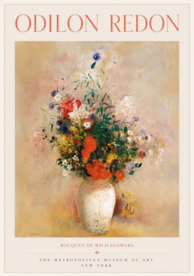 Odilon Redon Bouquet of Wild Flowers II No1 - Plakat