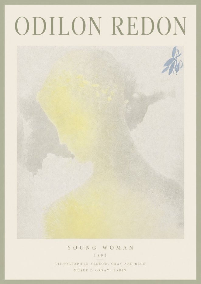 Odilon Redon Young Woman No3 - Plakat