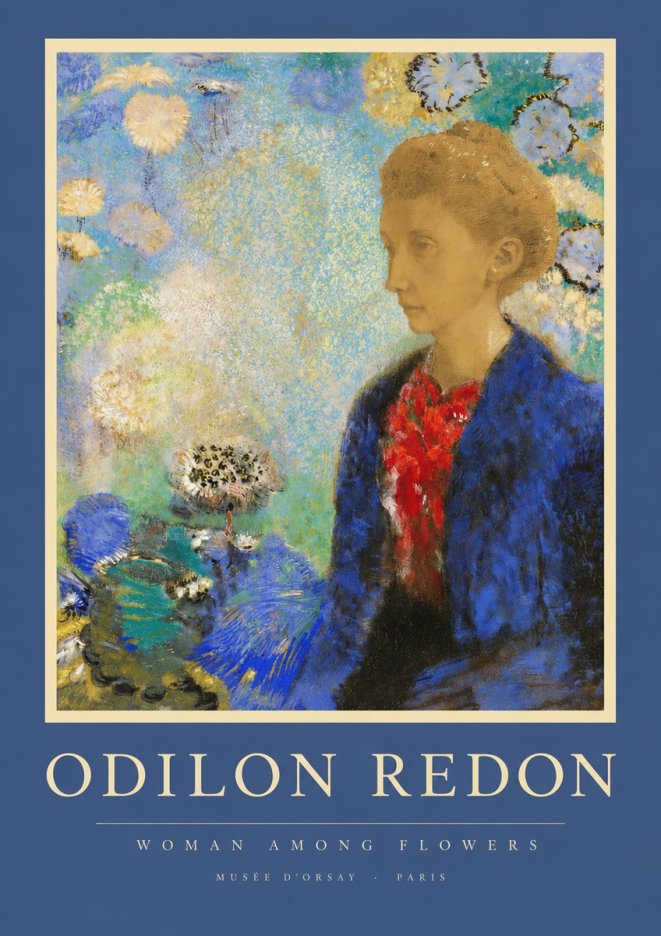 Odilon Redon Woman Among Flowers No2 - Plakat