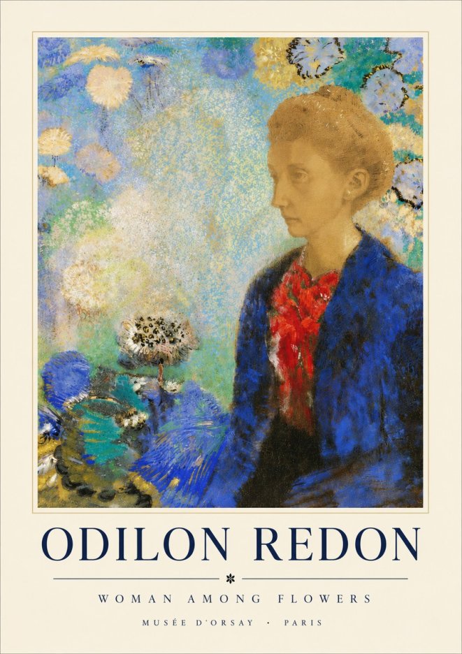 Odilon Redon Woman Among Flowers No4 - Plakat