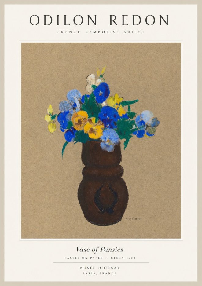 Odilon Redon Vase of Pansies No1 - Plakat