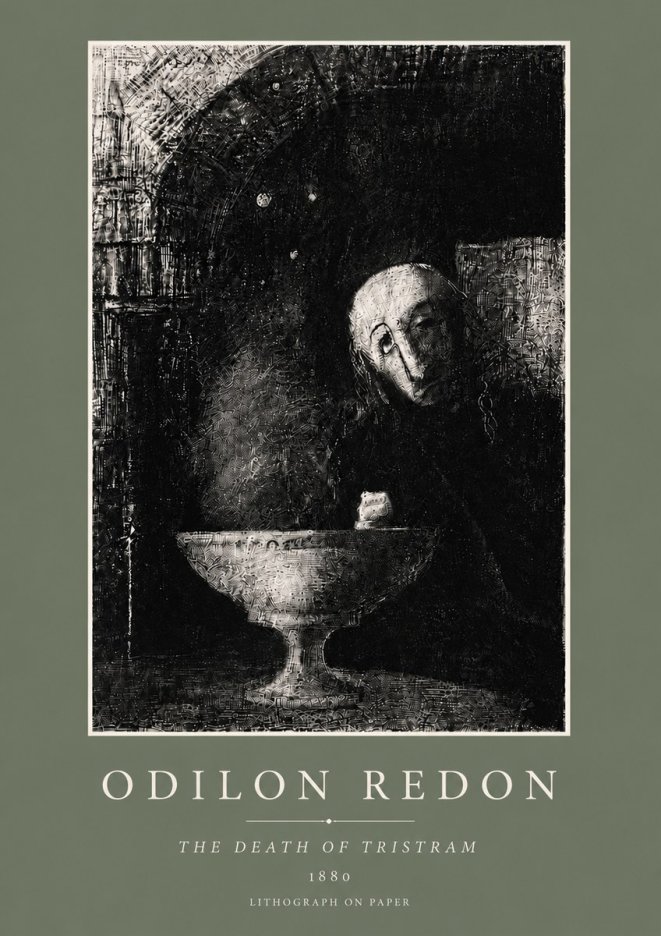 Odilon Redon The Death of Tristram No6 - Plakat
