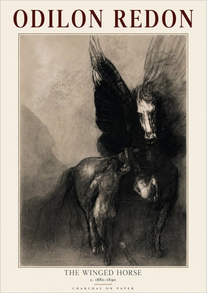Odilon Redon The Winged Horse No4 - Plakat
