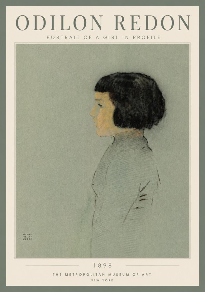Odilon Redon Portrait of a Girl in Profile No4 - Plakat