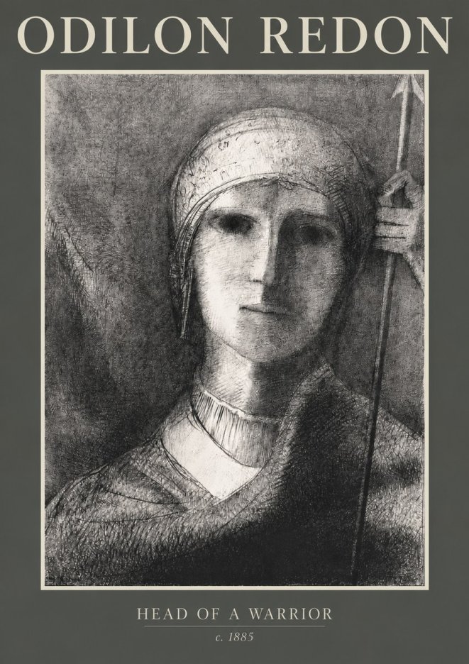 Odilon Redon Head of a Warrior No2 - Plakat