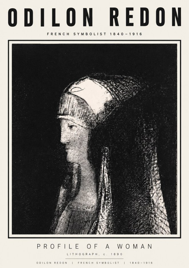 Odilon Redon Profile of a Woman No3 - Plakat