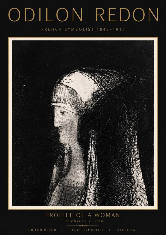 Odilon Redon Profile of a Woman No6 - Plakat