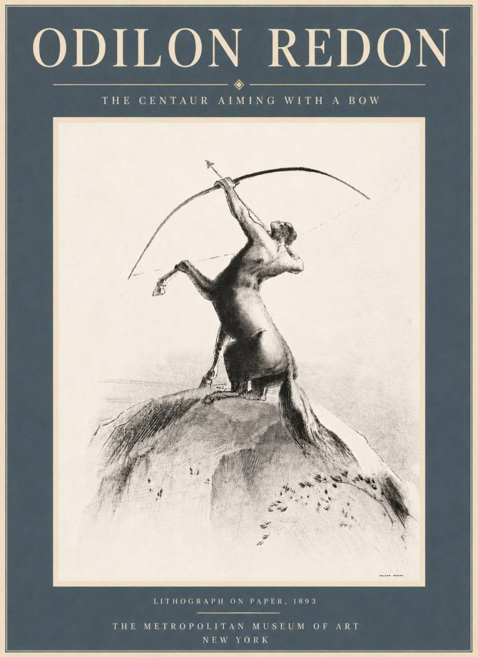 Odilon Redon The Centaur Aiming with a Bow No6 - Plakat