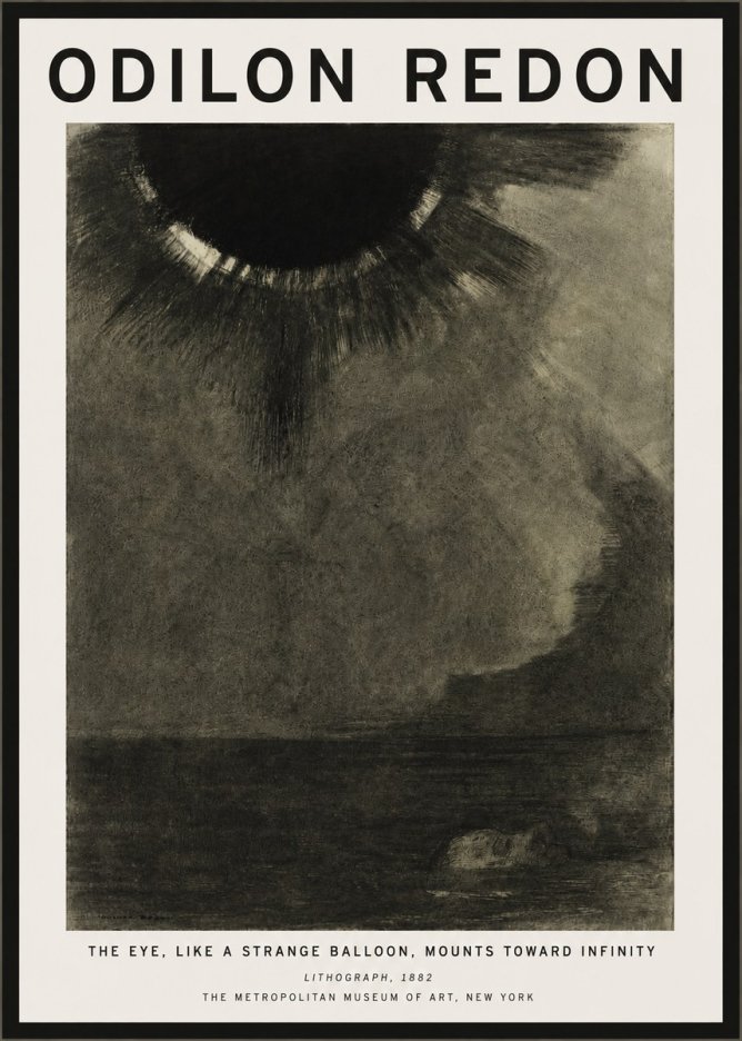 Odilon Redon The Eye, Like a Strange Balloon, Mounts Toward Infinity No5 - Plakat