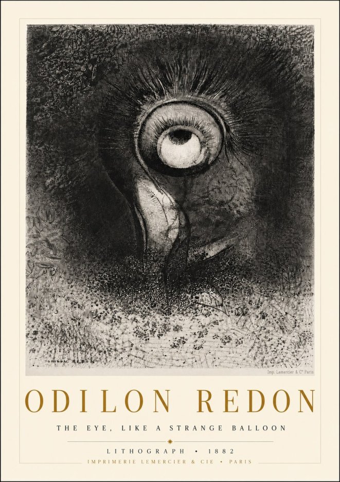 Odilon Redon The Eye, Like a Strange Balloon No3 - Plakat