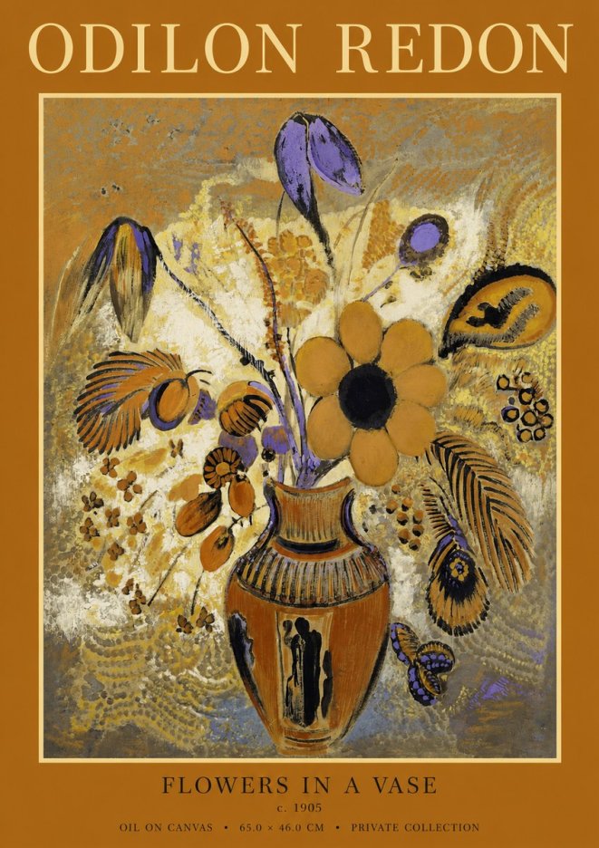 Odilon Redon Flowers in a Vase II No1 - Plakat