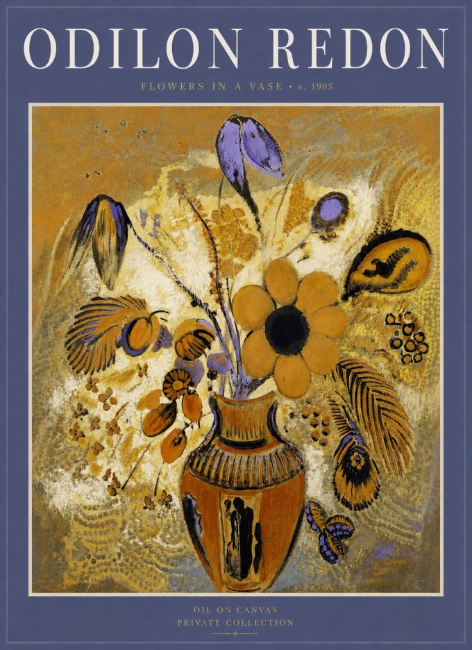Odilon Redon Flowers in a Vase II No3 - Plakat