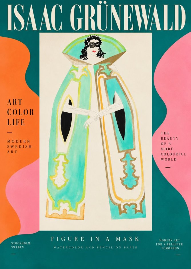 Isaac Grünewald Figure in a Mask No2 - Plakat
