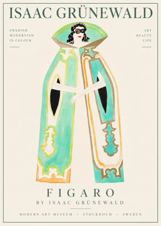 Isaac Grünewald Figure in a Mask No6 - Plakat