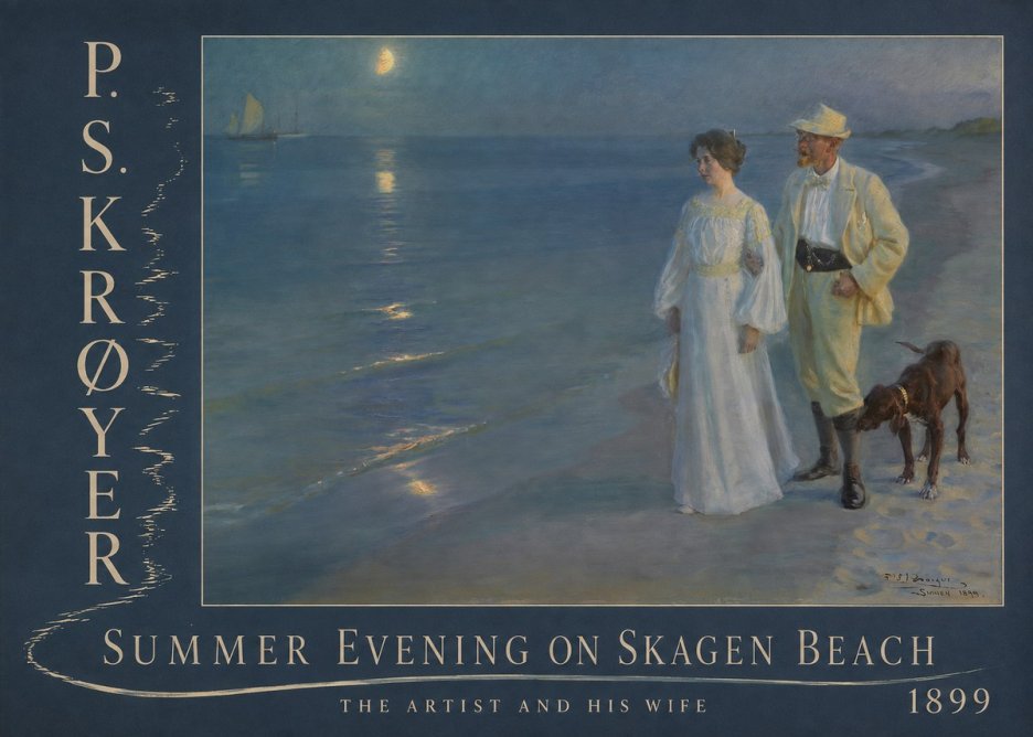 P.S. Krøyer Summer Evening on Skagen Beach — the Artist and His Wife No6 - Plakat