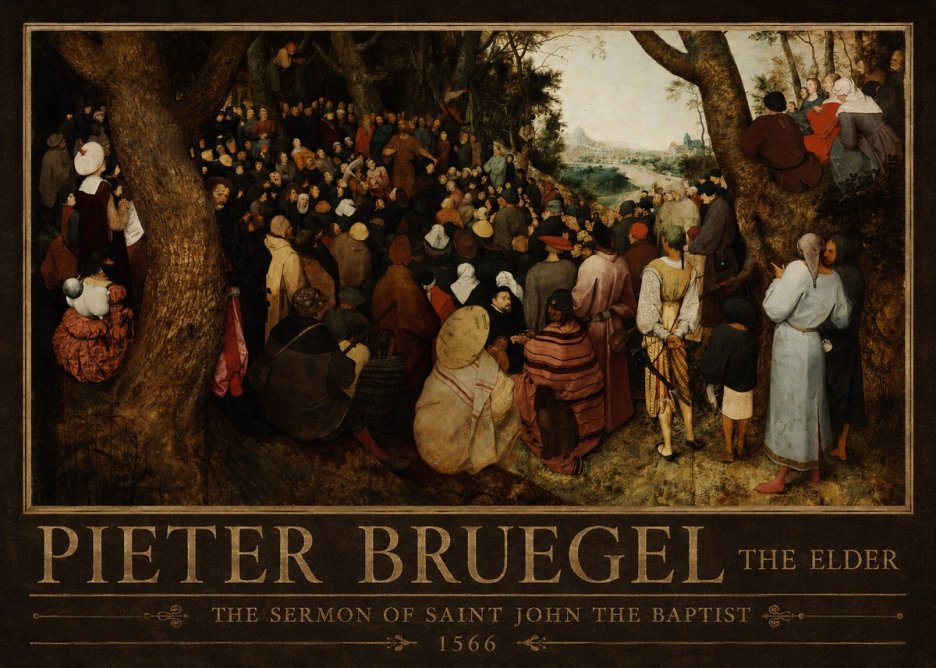 Pieter Bruegel The Sermon of Saint John the Baptist I No3 - Plakat