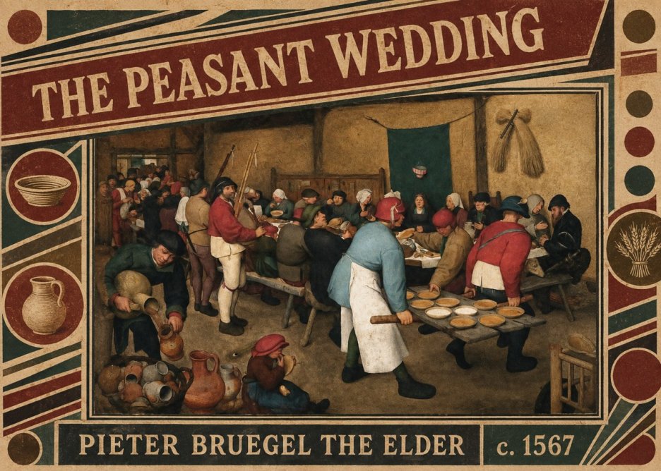 Pieter Bruegel The Peasant Wedding III No6 - Plakat
