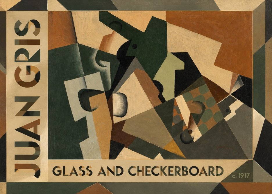 Juan Gris Glass and Checkerboard No1 - Plakat