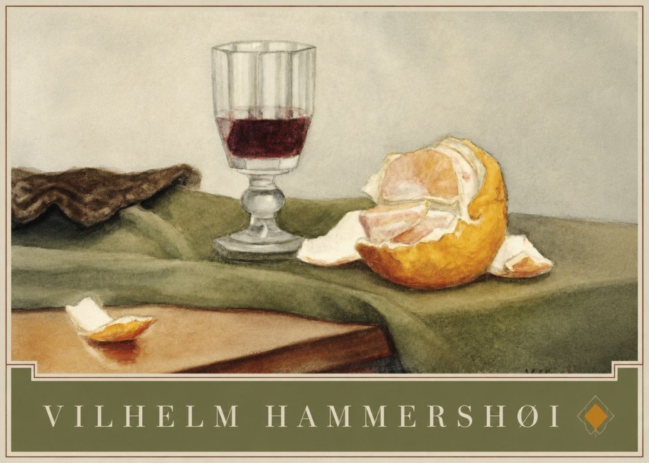 Vilhelm Hammershøi Still Life with Wine Glass and Orange No4 - Plakat