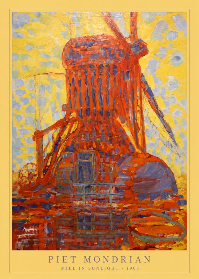 Piet Mondrian Mill in Sunlight No6 - Plakat