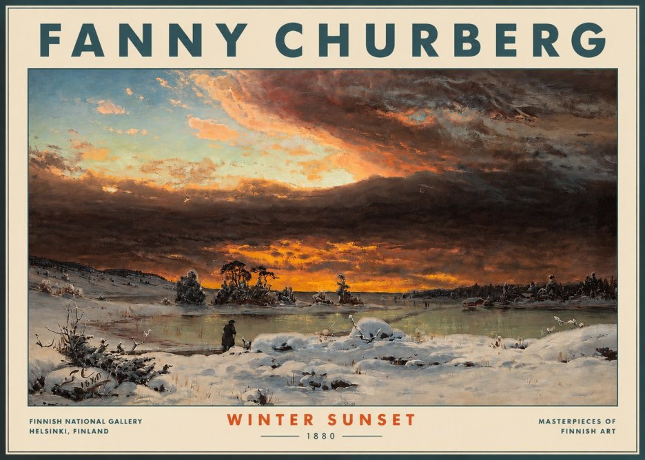 Fanny Churberg Winter Sunset No3 - Plakat