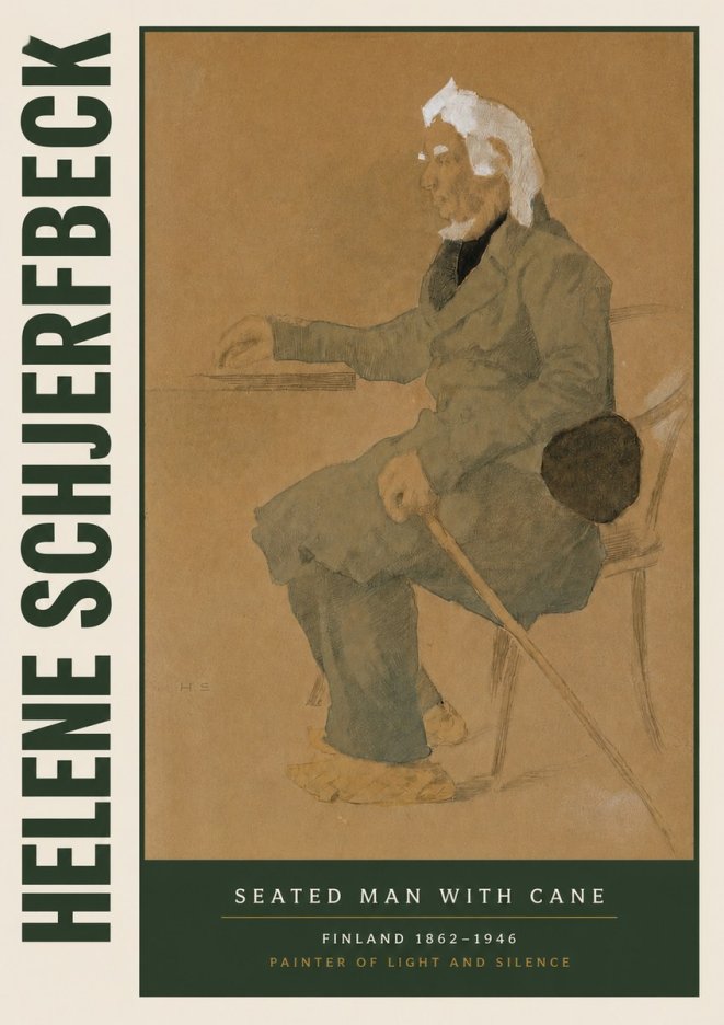 Helene Schjerfbeck Seated Man with Cane No4 - Plakat