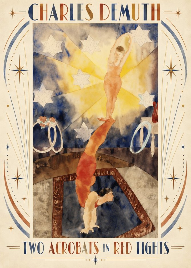Charles Demuth Two Acrobats in Red Tights No3 - Plakat