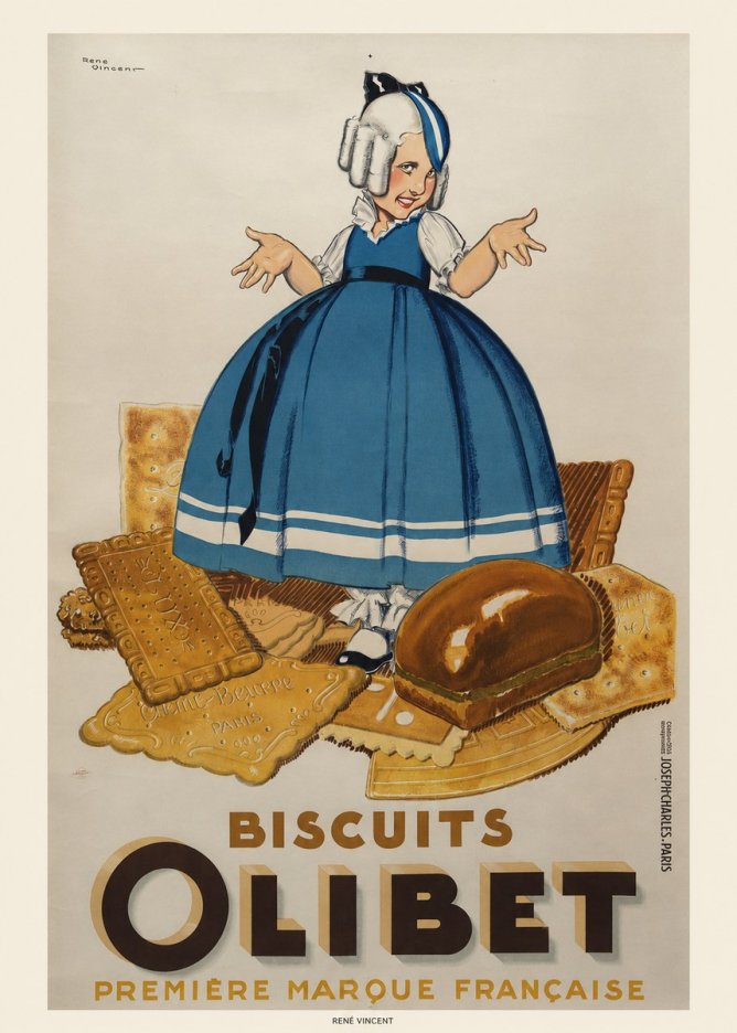 René Vincent Biscuits Olibet No6 - Plakat