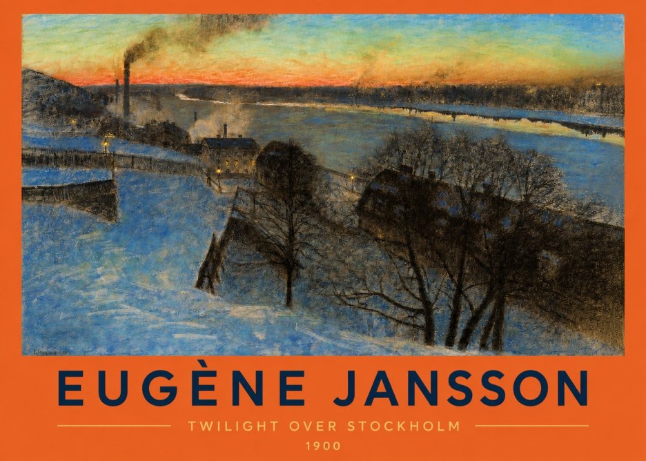 Eugène Jansson Twilight over Stockholm No2 - Plakat