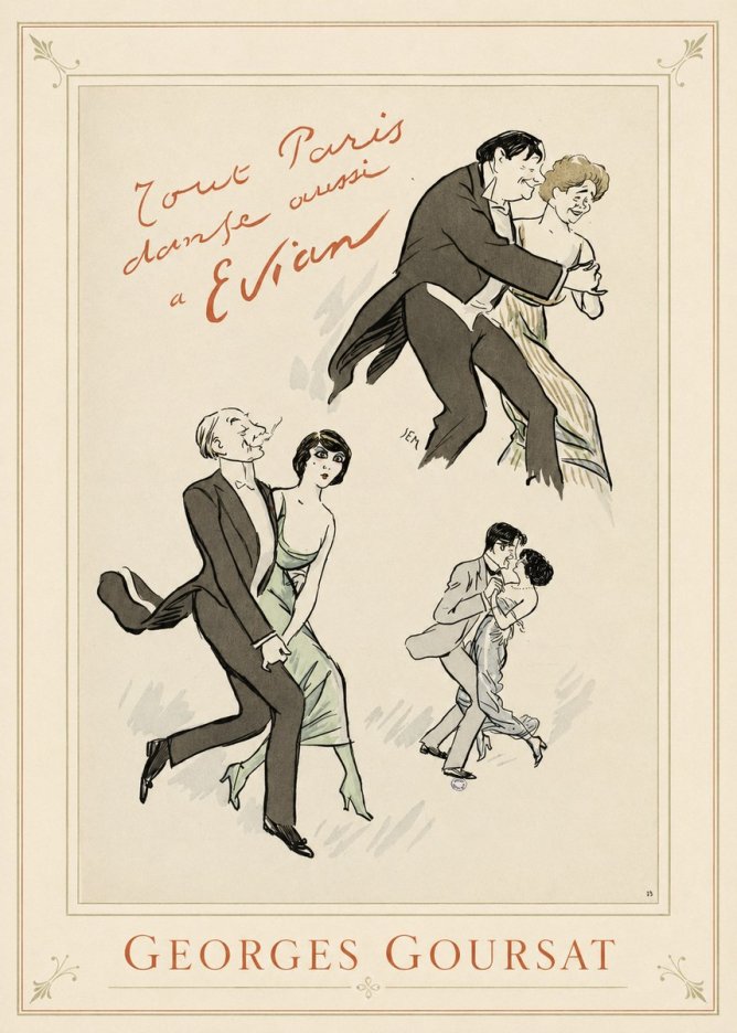 Georges Goursat Tout Paris Danse Aussi À Evian No1 - Plakat