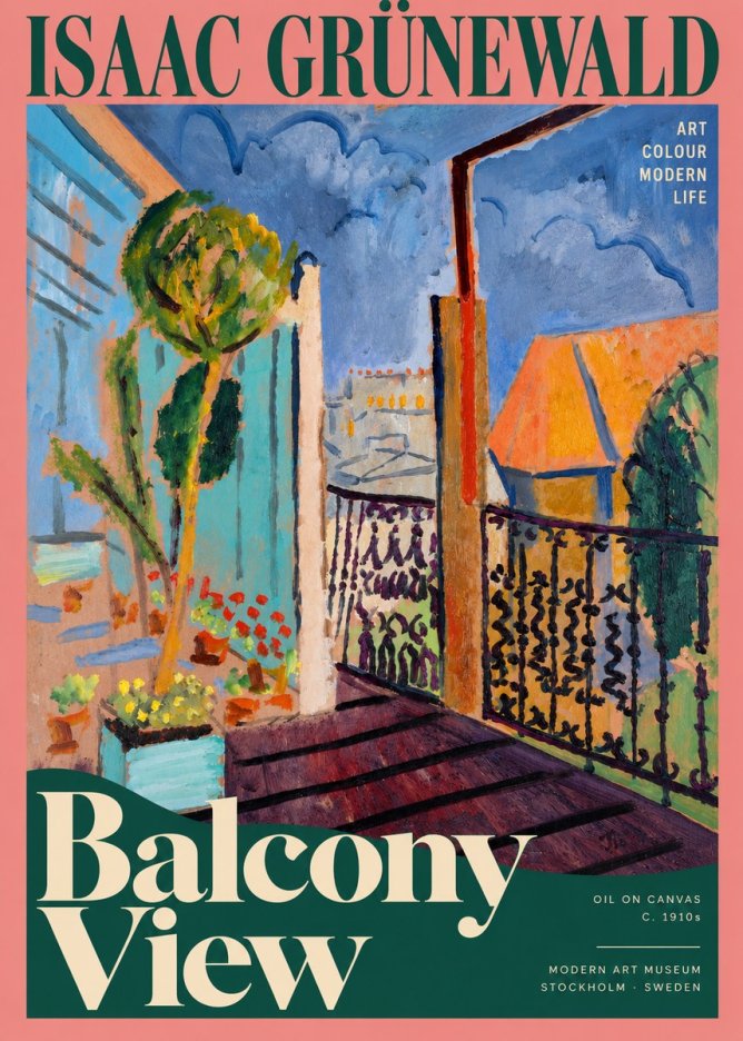 Isaac Grünewald The Balcony No5 - Plakat
