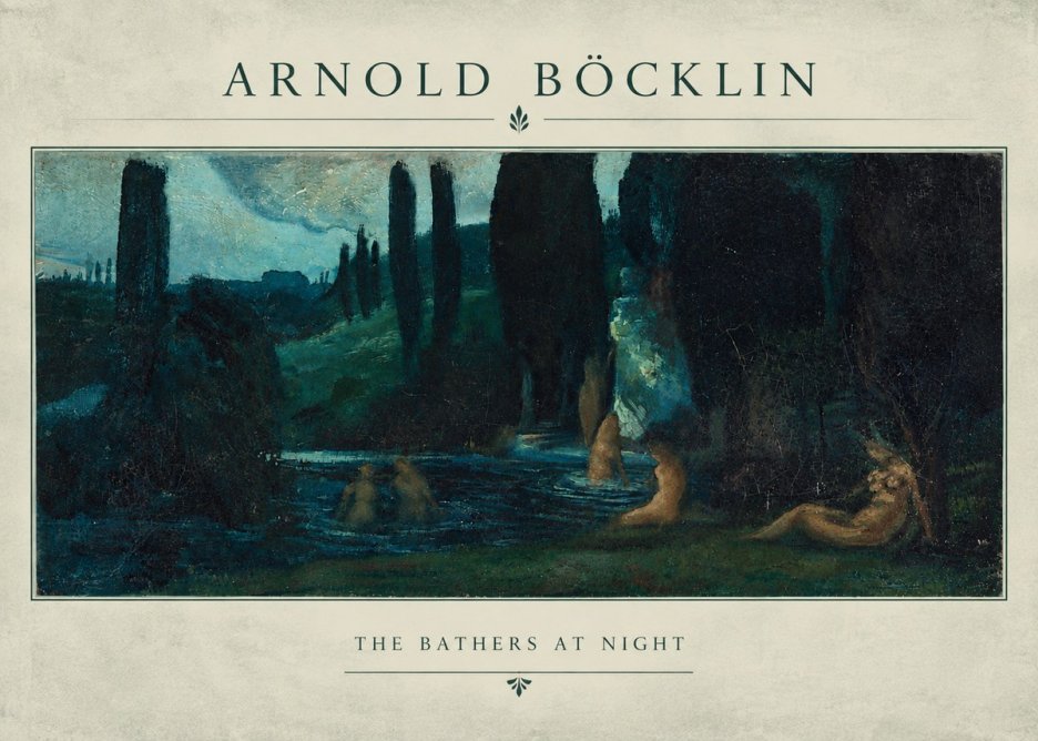 Arnold Böcklin The Bathers at Night No4 - Plakat