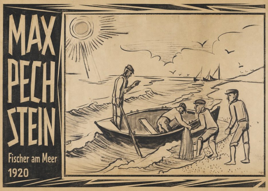 Max Pechstein Fischer Am Meer - 1920 No3 - Plakat