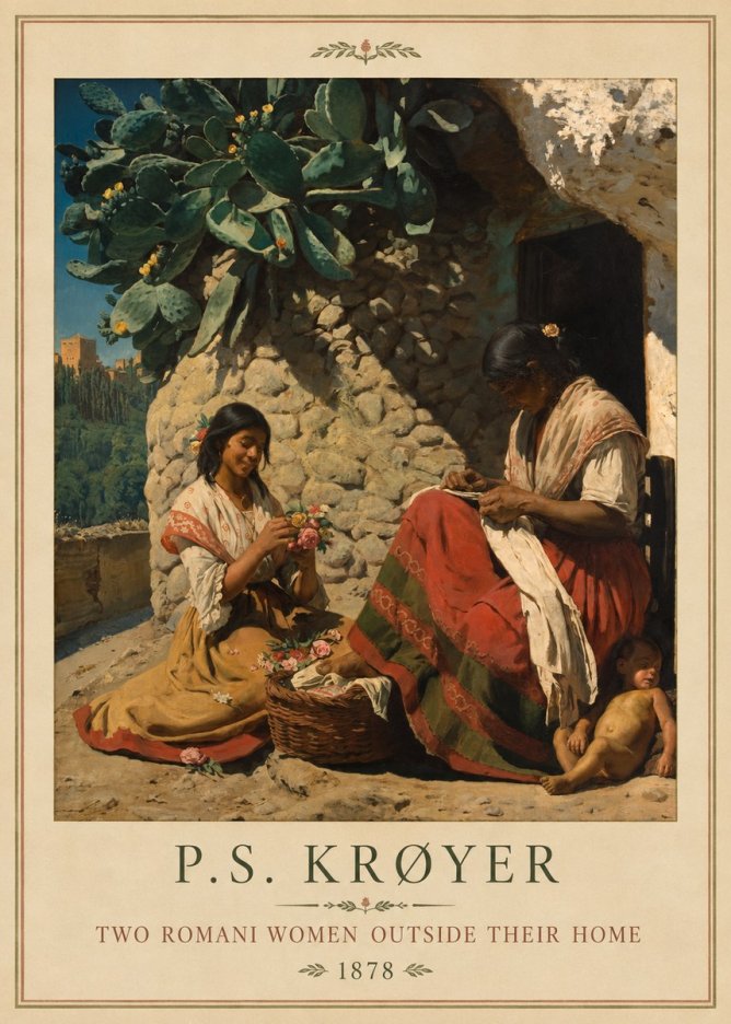 P.S. Krøyer Two Romani Women Outside Their Home No1 - Plakat