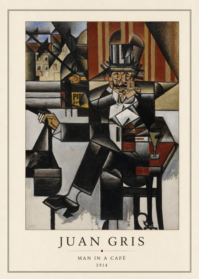 Juan Gris Man in a Café No3 - Plakat