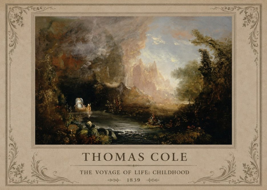 Thomas Cole The Voyage of Life: Childhood II No1 - Plakat