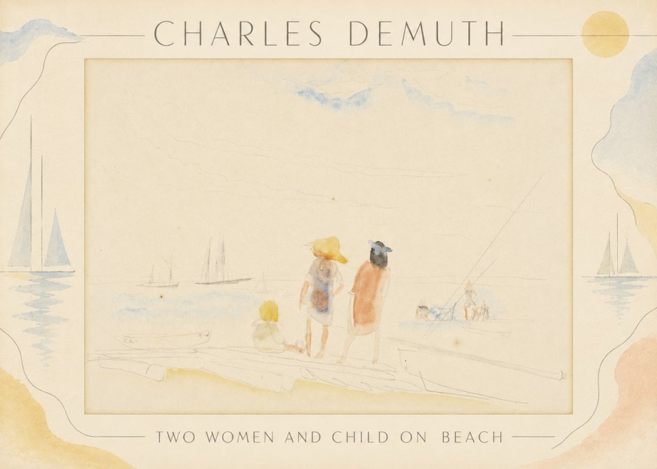 Charles Demuth Two Women and Child on Beach No3 - Plakat